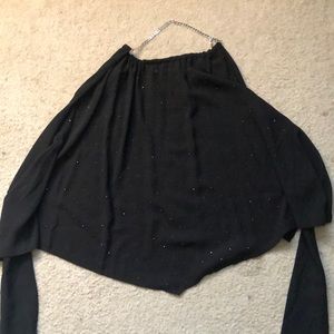Express black tie back top